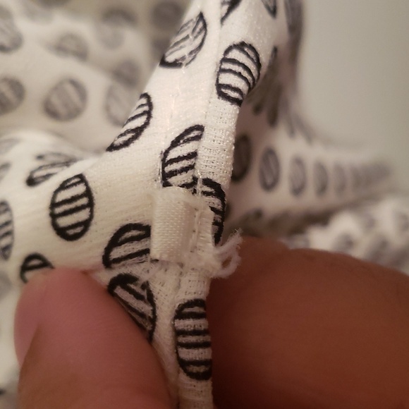 Ann Taylor Factory  White with black and white striped dots blouse - Picture 5 of 6